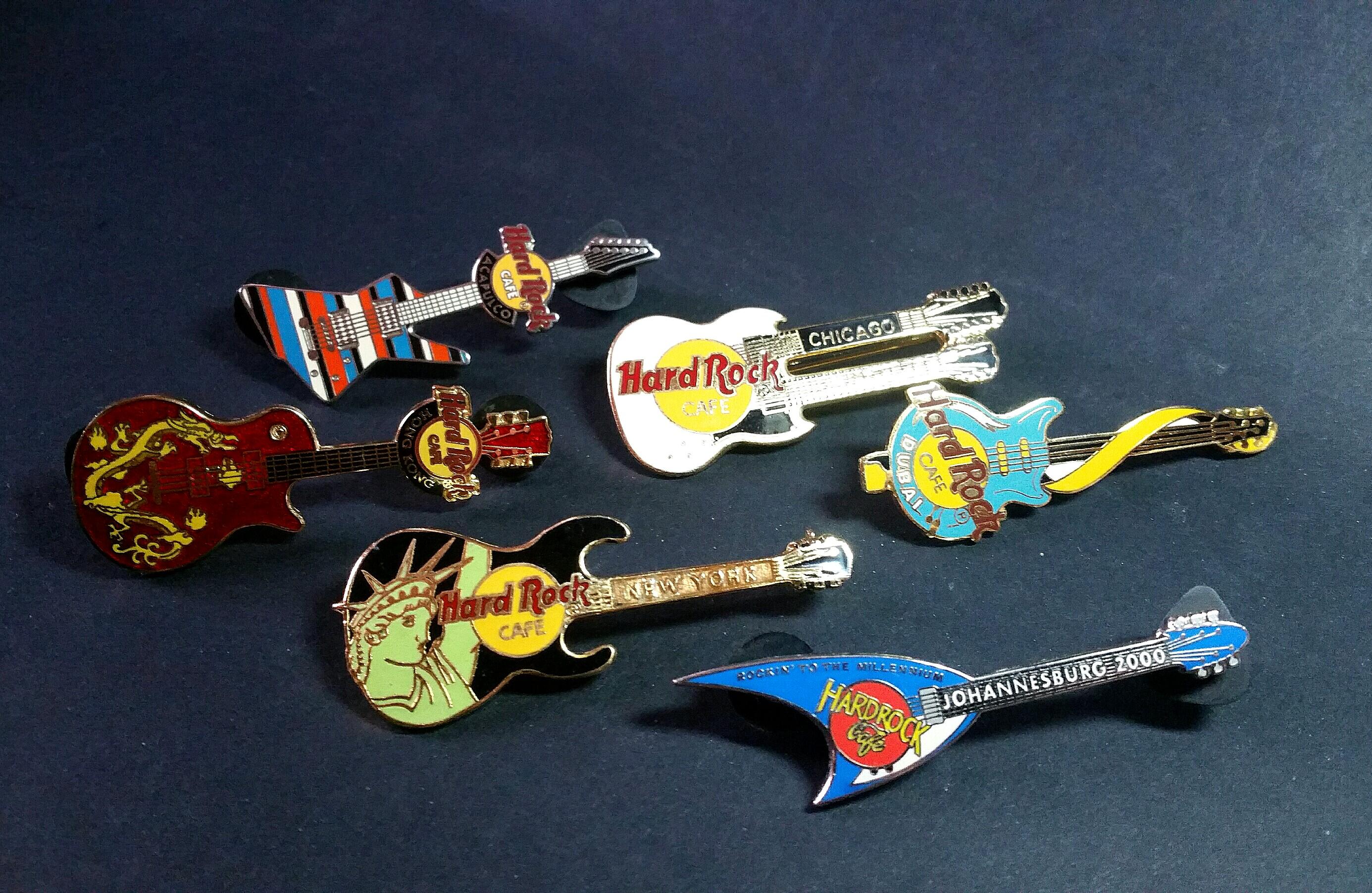 Hard Rock Cafe guitar pins, Hobbies & Toys, Memorabilia & Collectibles