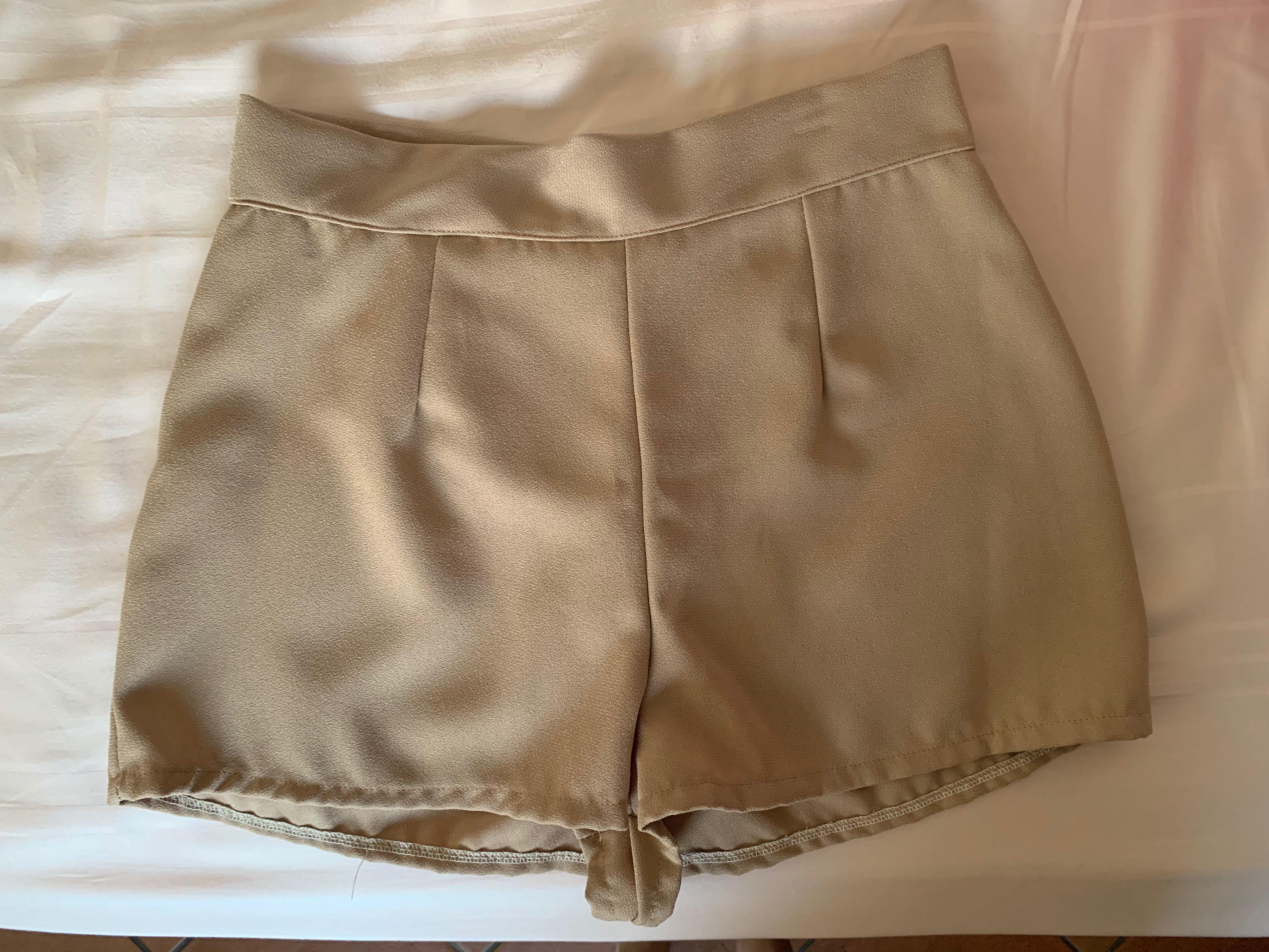 High waisted khaki shorts Sale