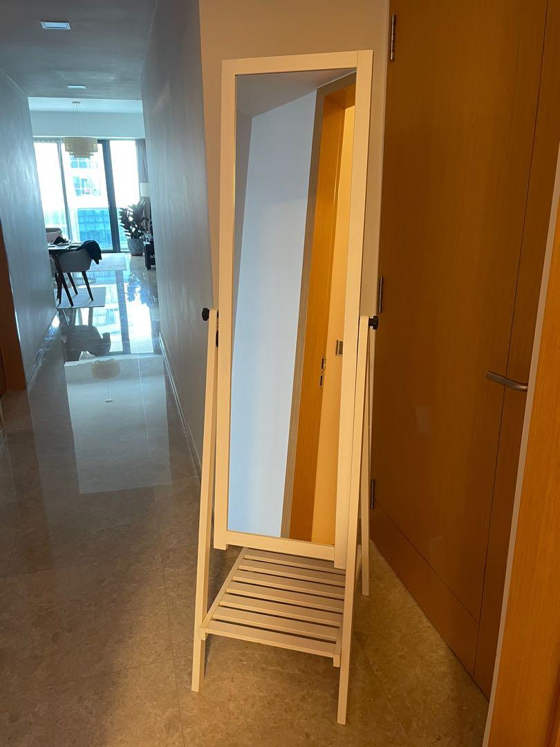 Isfjorden IKEA Free standing Mirror with rack, Furniture & Home Living
