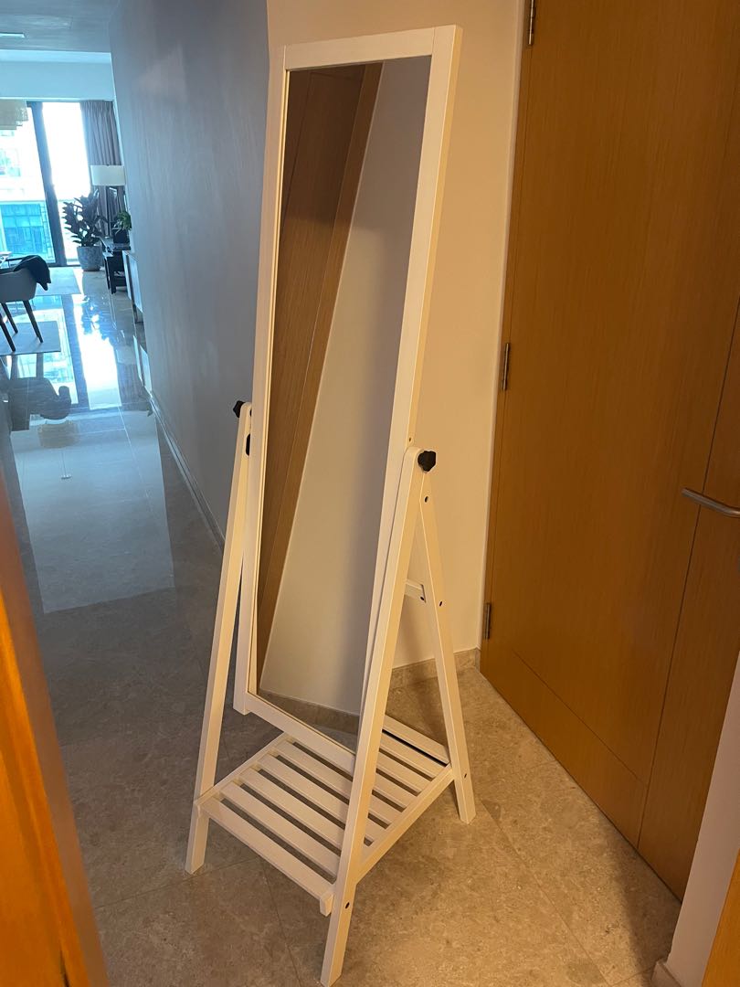 Isfjorden IKEA Free standing Mirror with rack, Furniture & Home Living