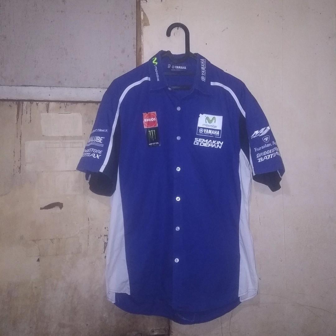 Kemeja Yamaha Movistar original Fesyen Pria Pakaian Atasan di