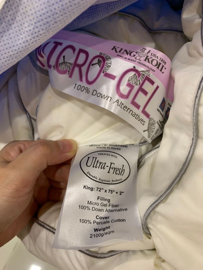 King Koil Microgel Comfort Topper King Size, Furniture & Home Living