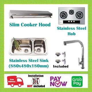 Kitchen Package Cooker Hood, Hob, Sink, Tap
