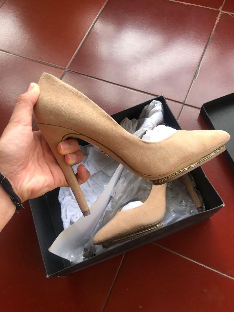 Kurt Geiger envy nude suede heels nude shoes sepatu hak tinggi