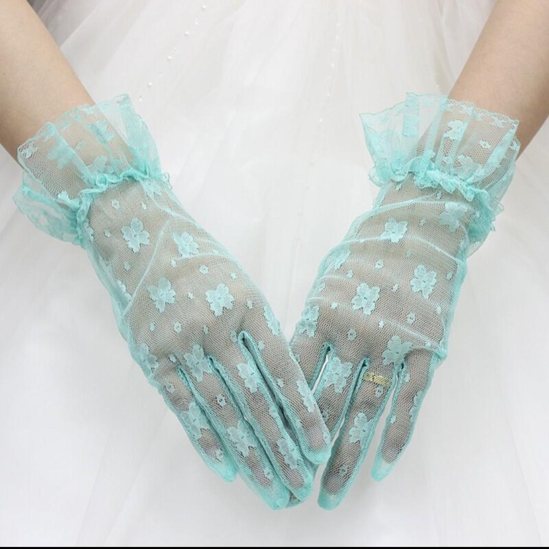 Turquoise lace deals gloves