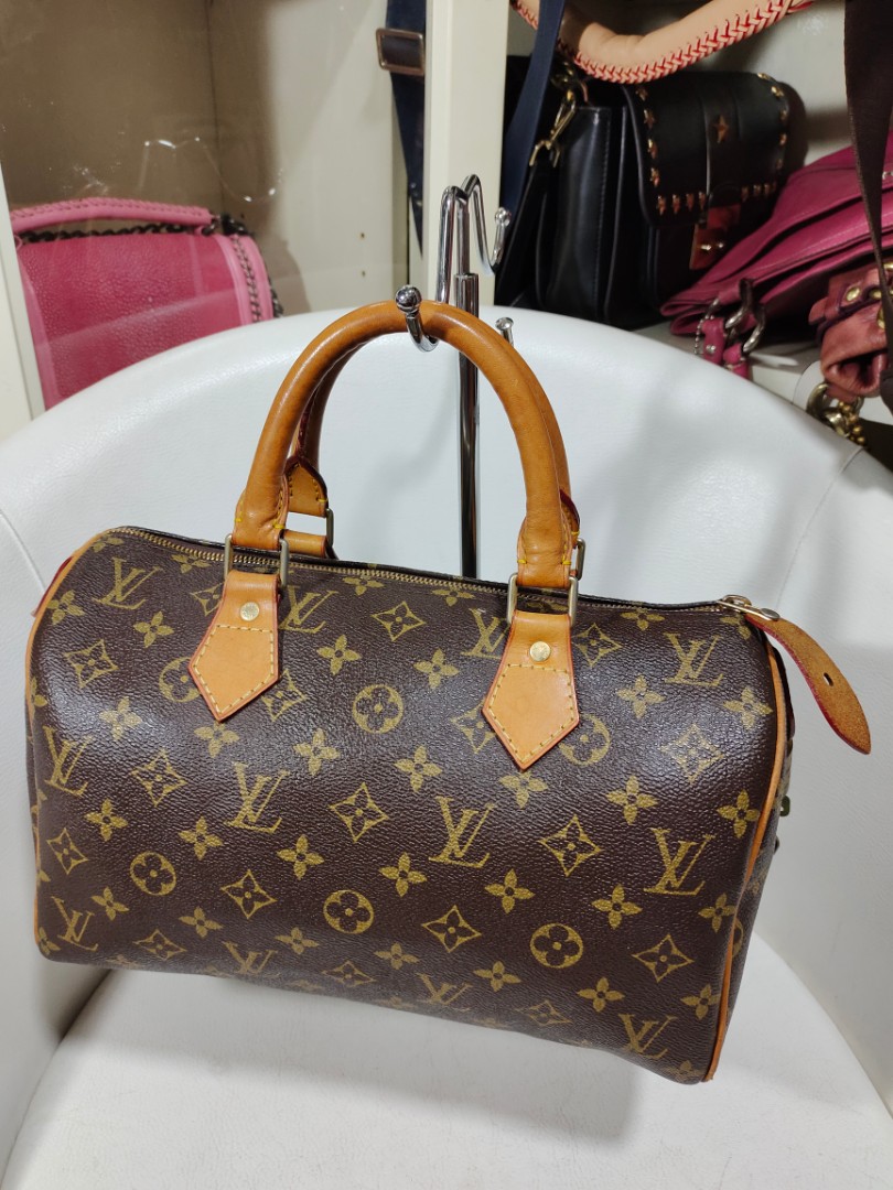 LV SPEEDY MONOGRAM SIZE 30 FULL LEATHER, Luxury, Bags & Wallets on Carousell