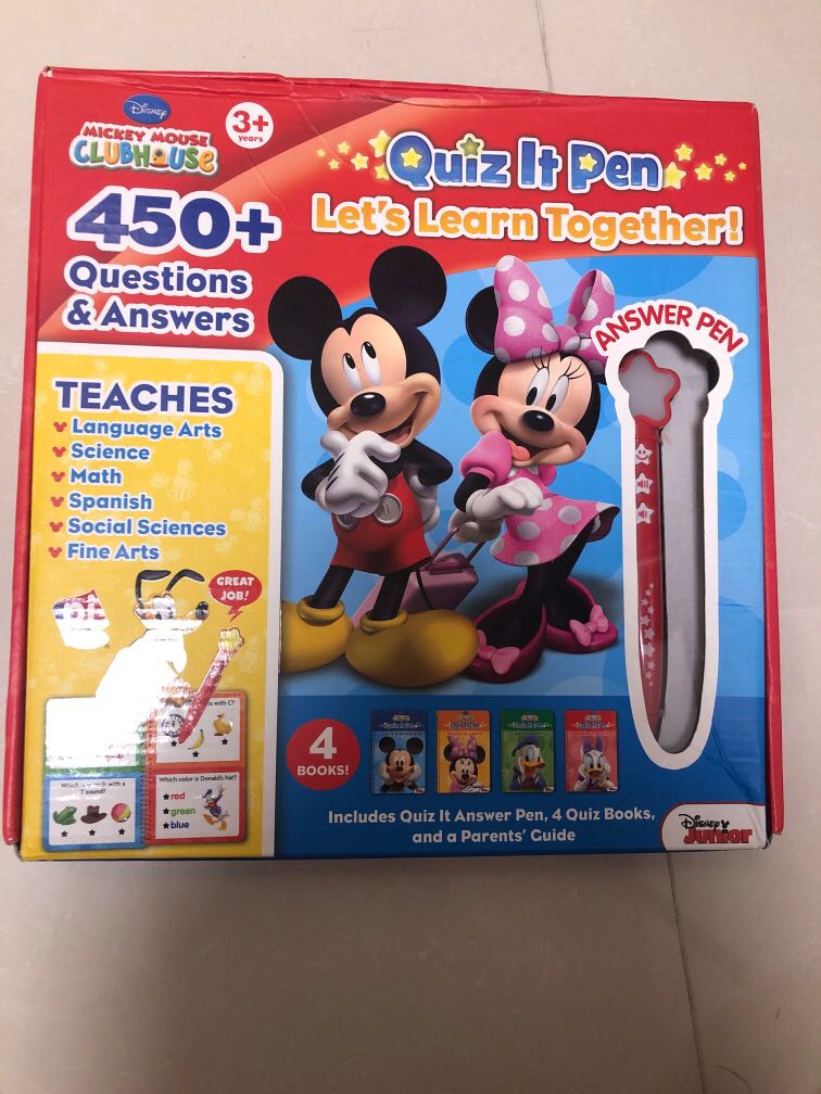 Mickey Mouse clubhouse quiz it pen 點讀筆, 興趣及遊戲, 書本 & 文具, 小朋友書 Carousell