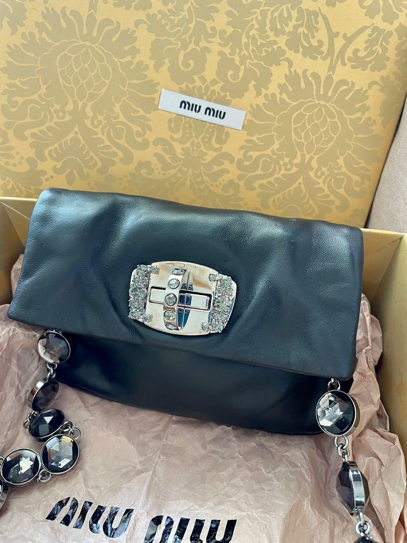 Miu miu bag with crystal strap deals