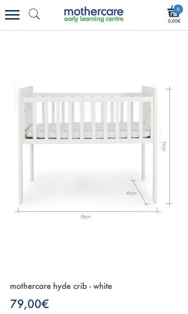 Mothercare hyde crib online mattress