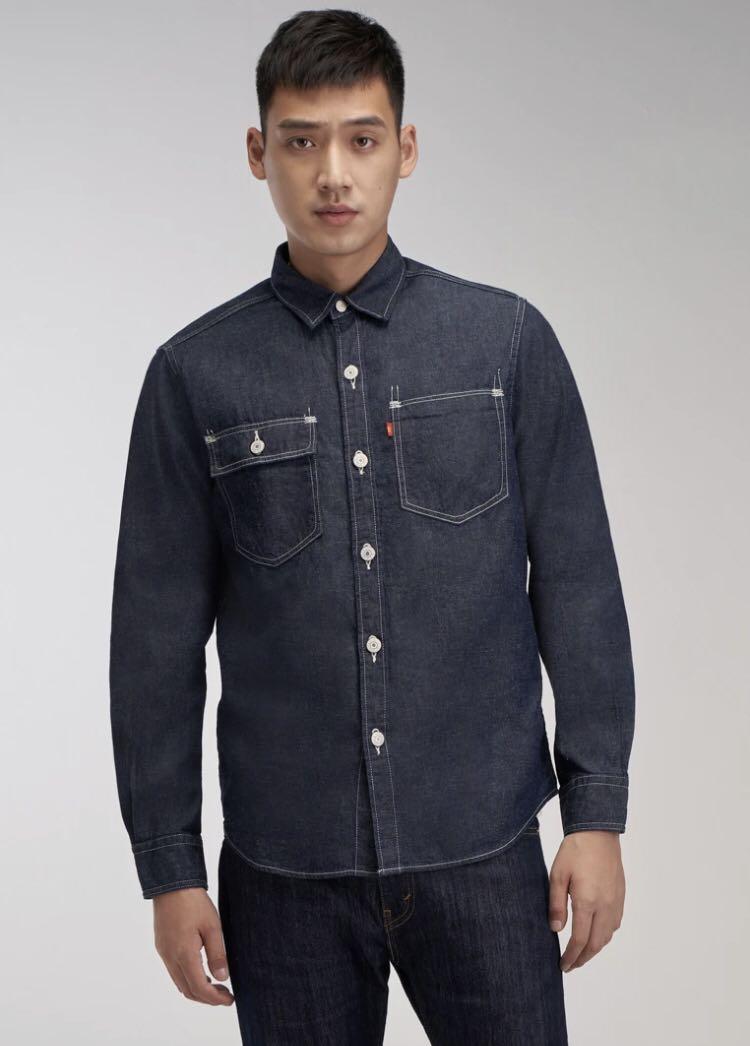 New] Levi's Red Denim Woven Shirt, Men 