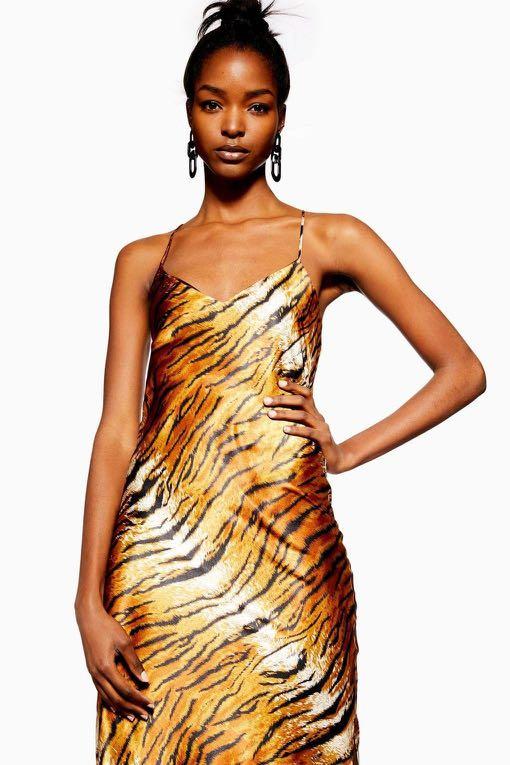 Topshop orange new arrivals silk dress