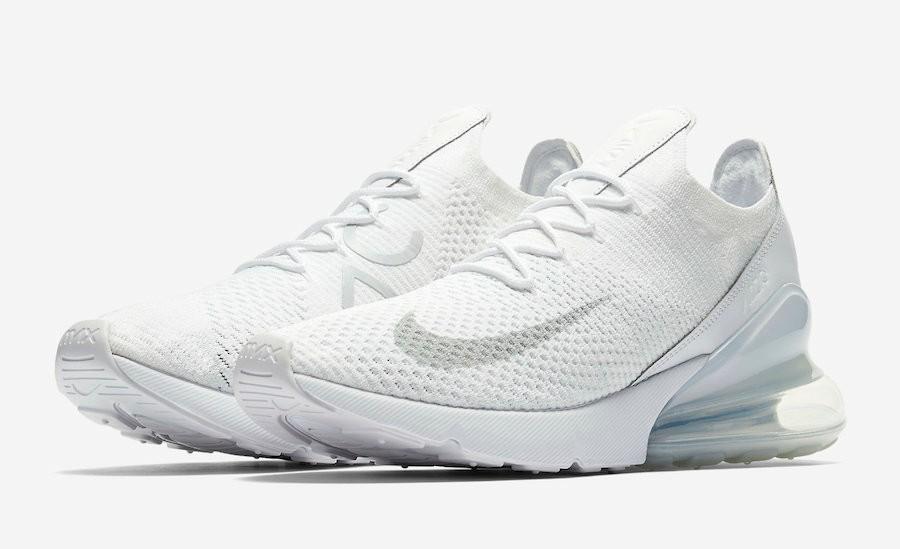 Nike Air Max 270 Flyknit All White Men s Fashion Footwear