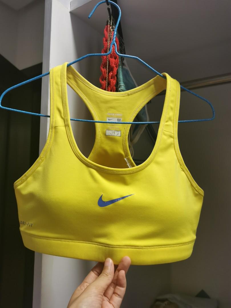Nike sports top bra yellow