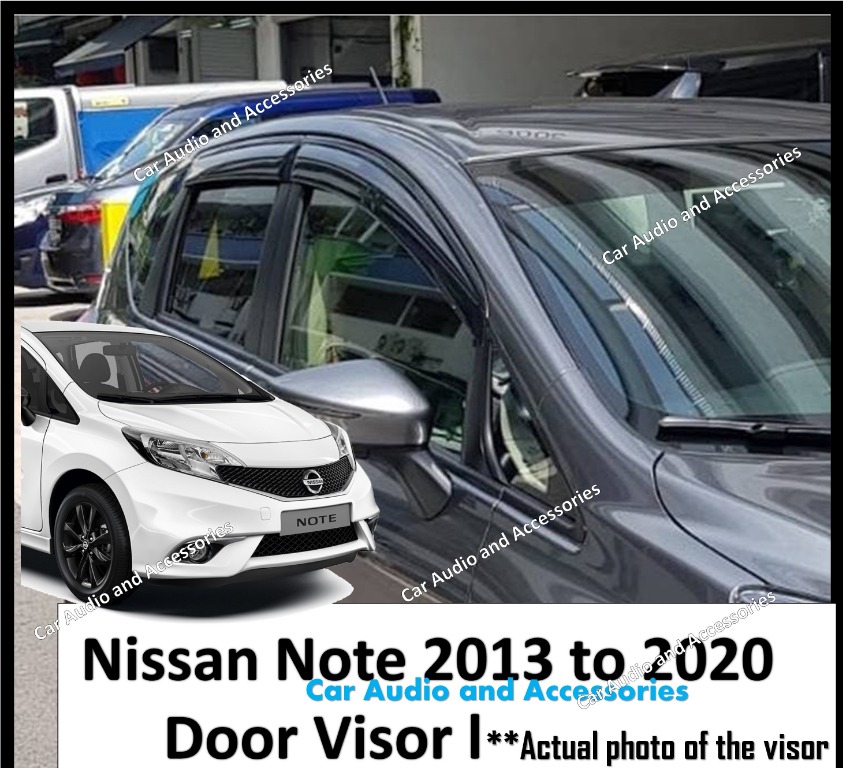 Nissan Note Door Visor 2013to2020 *Full Black, No wordings & No