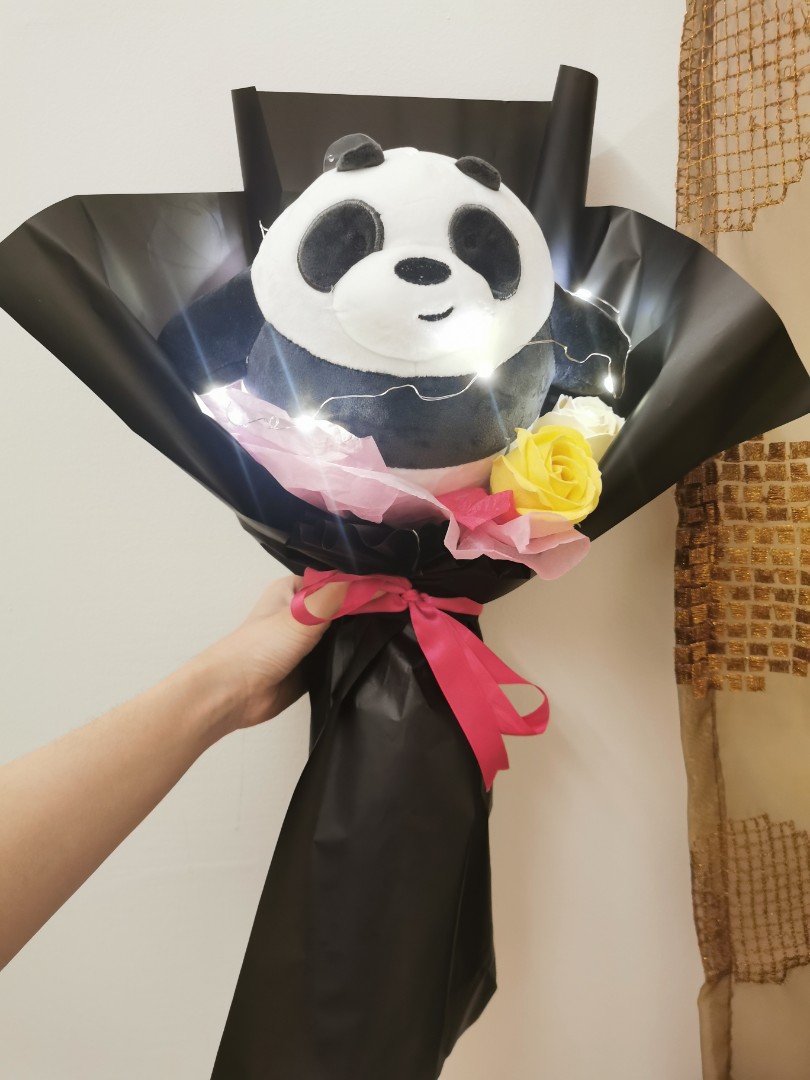 Free delivery Panda flower bouquet, Hobbies & Toys, Stationery & Craft