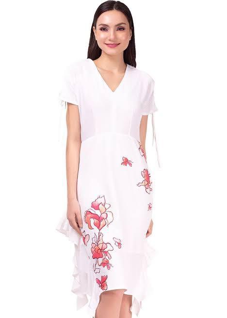 Plains and prints white hotsell dress