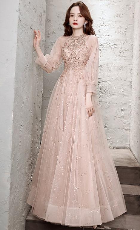 Gold dress with long sleeves store