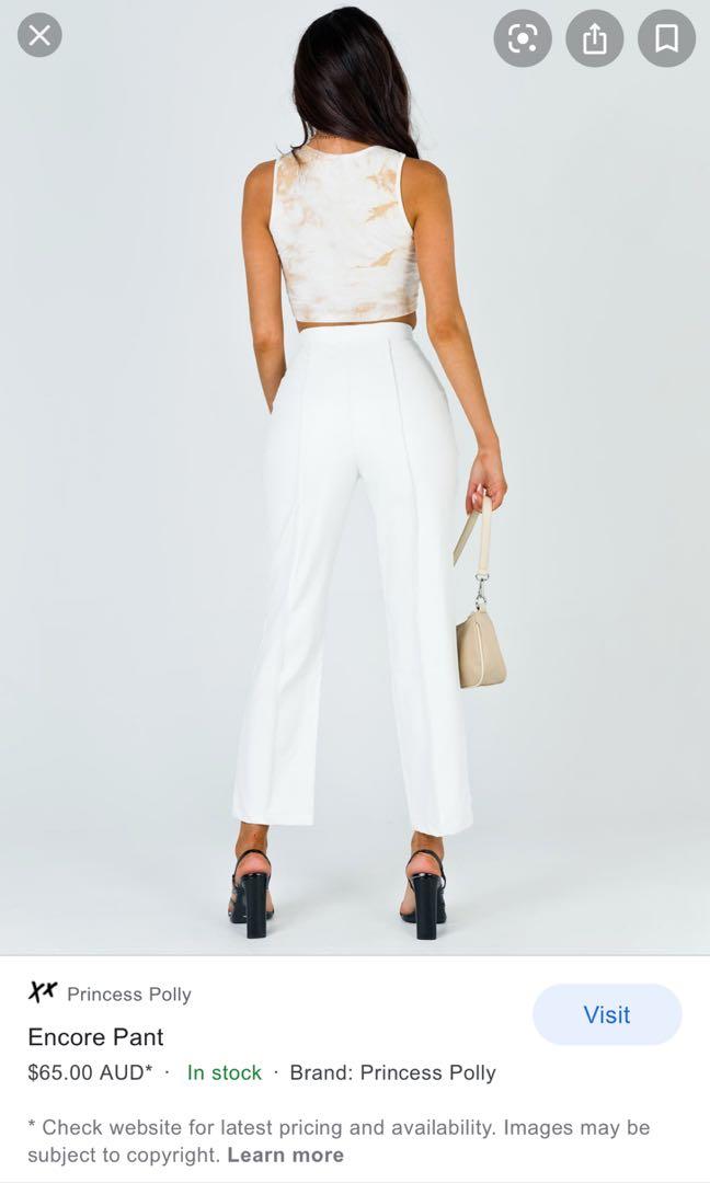 Princess Polly Encore Pants in white 