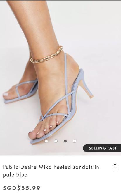 Public Desire Mika Heeled sandals in blue Women s Fashion