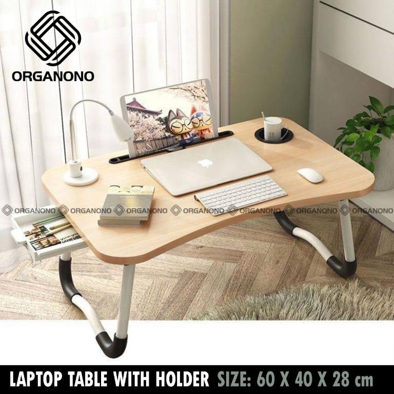 PVC Foldable Wooden Computer Desk TV Monitor Stand Laptop Table Eco ...