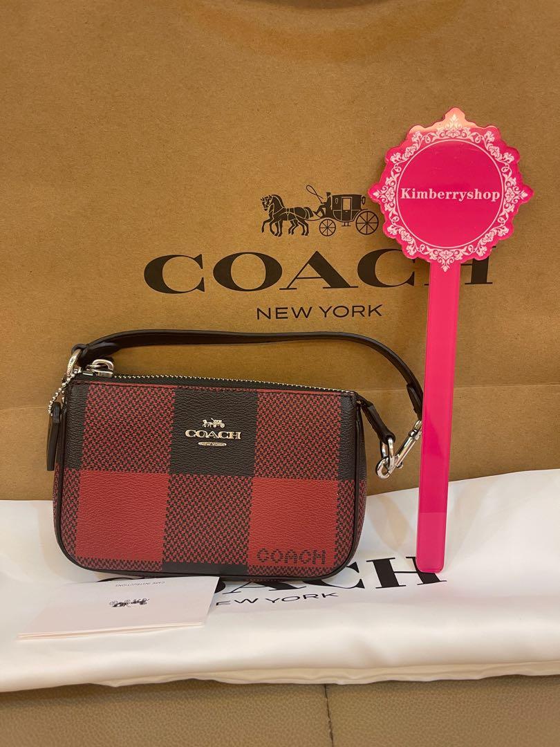 Ready stock authentic Coach mini wristlet 1580 wristlet NOLITA 15 WITH BUFFALO PLAID PRINT COACH C1580 Women s Fashion Bags Wallets Clutches on Carousell