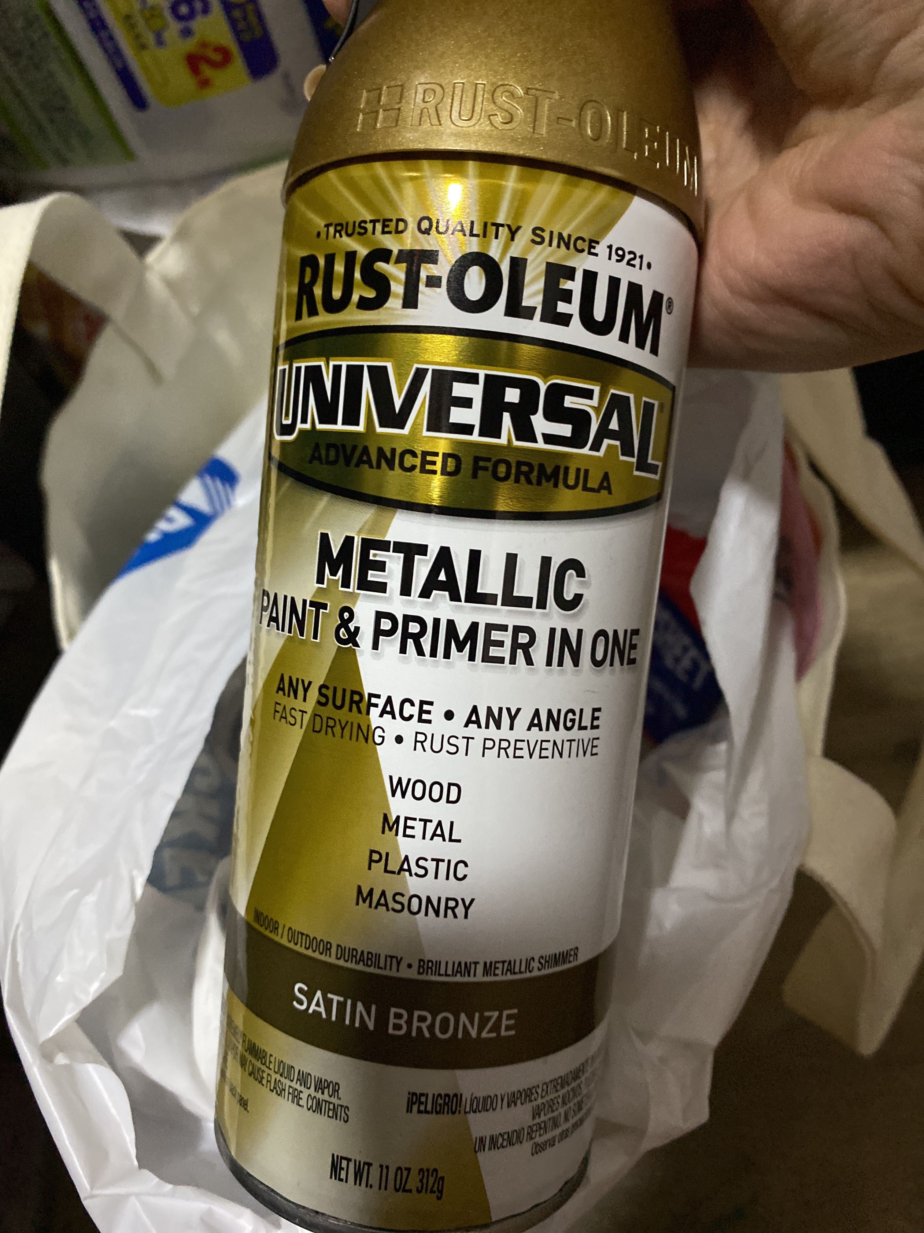 Rustoleum satin bronze spray paint shop