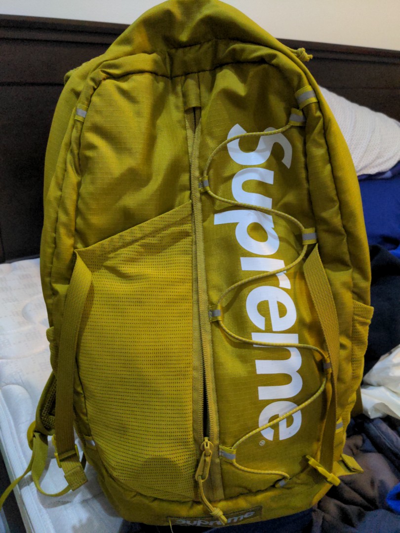 Supreme SS17 acid green backpack, Men's Fashion, Bags, Backpacks on  Carousell