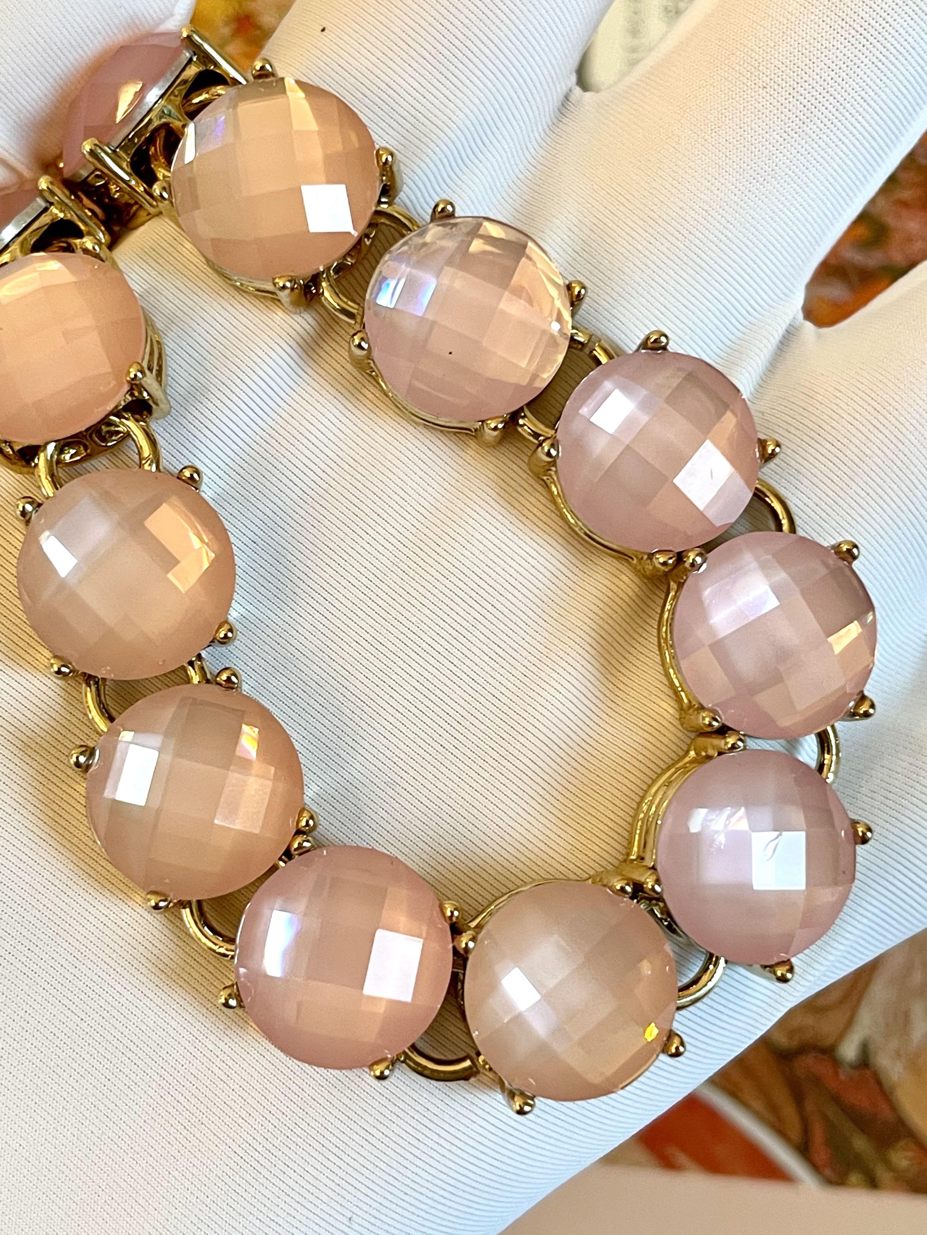 Talbots Crystal Pink Necklace Earrings Set Women s Fashion