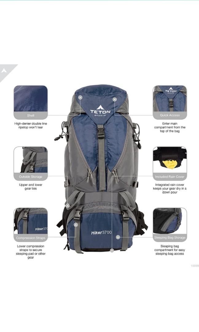 Price Reduced! Teton Sports Ultralight Backpack Hiker 3700 B / 60