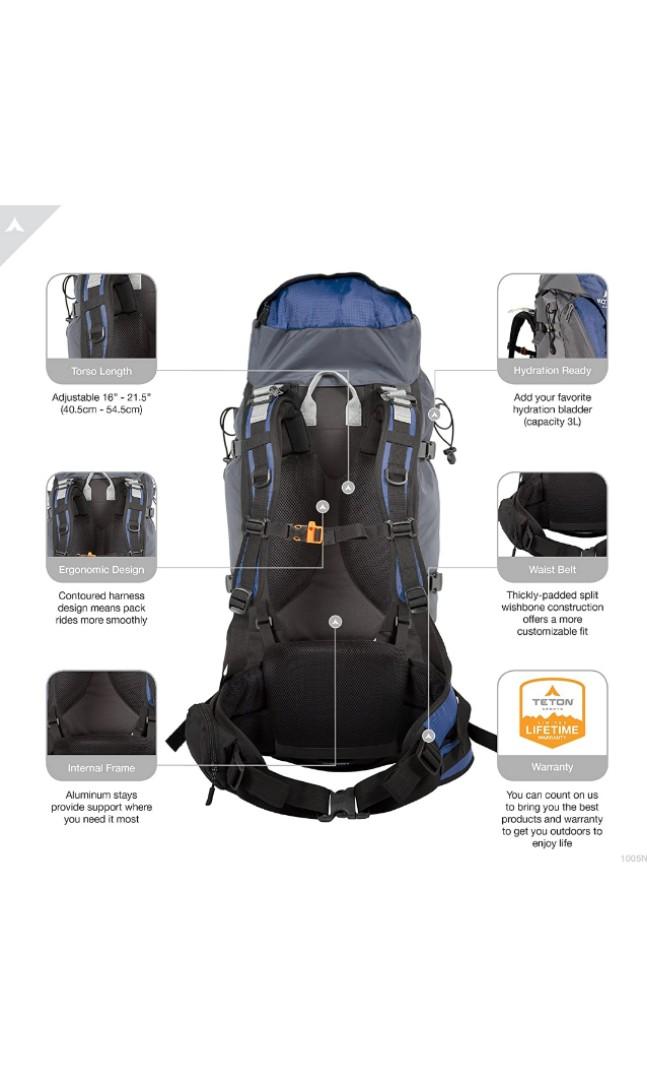 Price Reduced! Teton Sports Ultralight Backpack Hiker 3700 B / 60