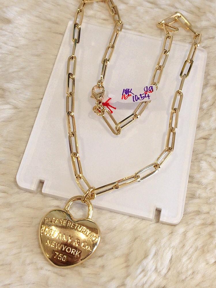 Tiffany Pendant with Paperclip Chain 18kJapan Women s Fashion