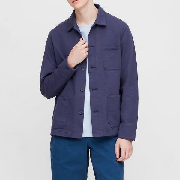 Men washed jersey work jacket uniqlo online