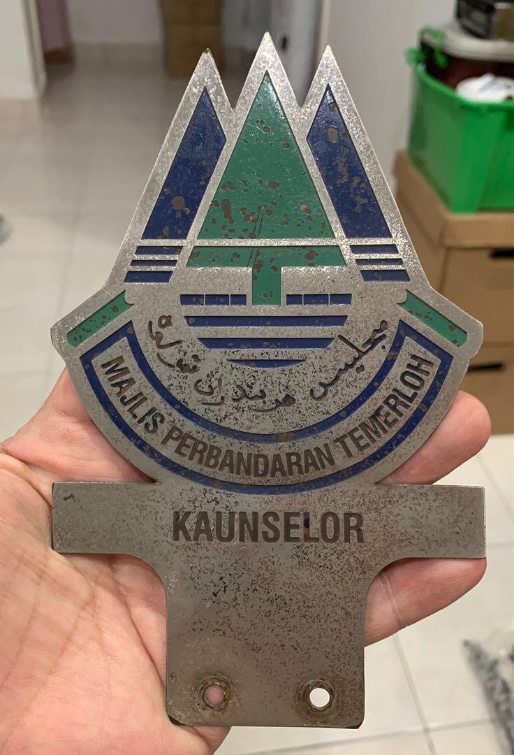 Vintage Majlis Perbandaran Temerloh Kaunselor Car Badge Antiques Vintage Collectibles On Carousell