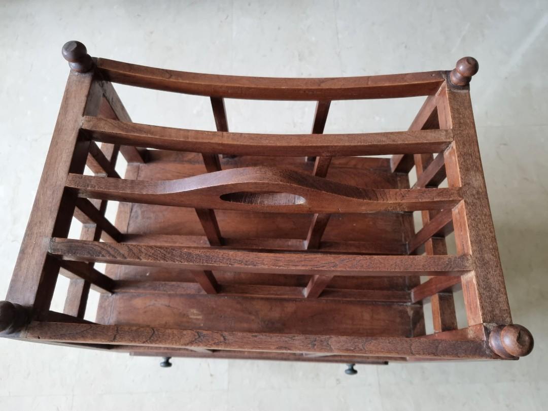 Vintage teak magazine rack, Furniture & Home Living, Furniture, Shelves
