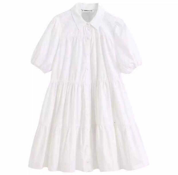 White babydoll deals dress zara