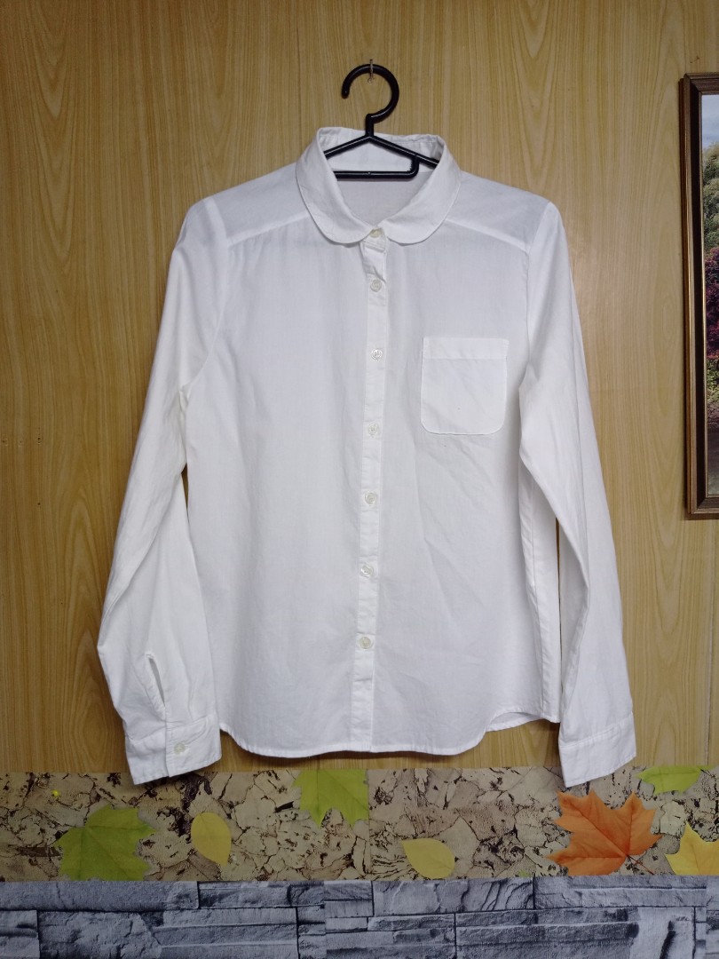 White Polo Longsleeve Girl 15Y Women s Fashion Tops Longsleeves