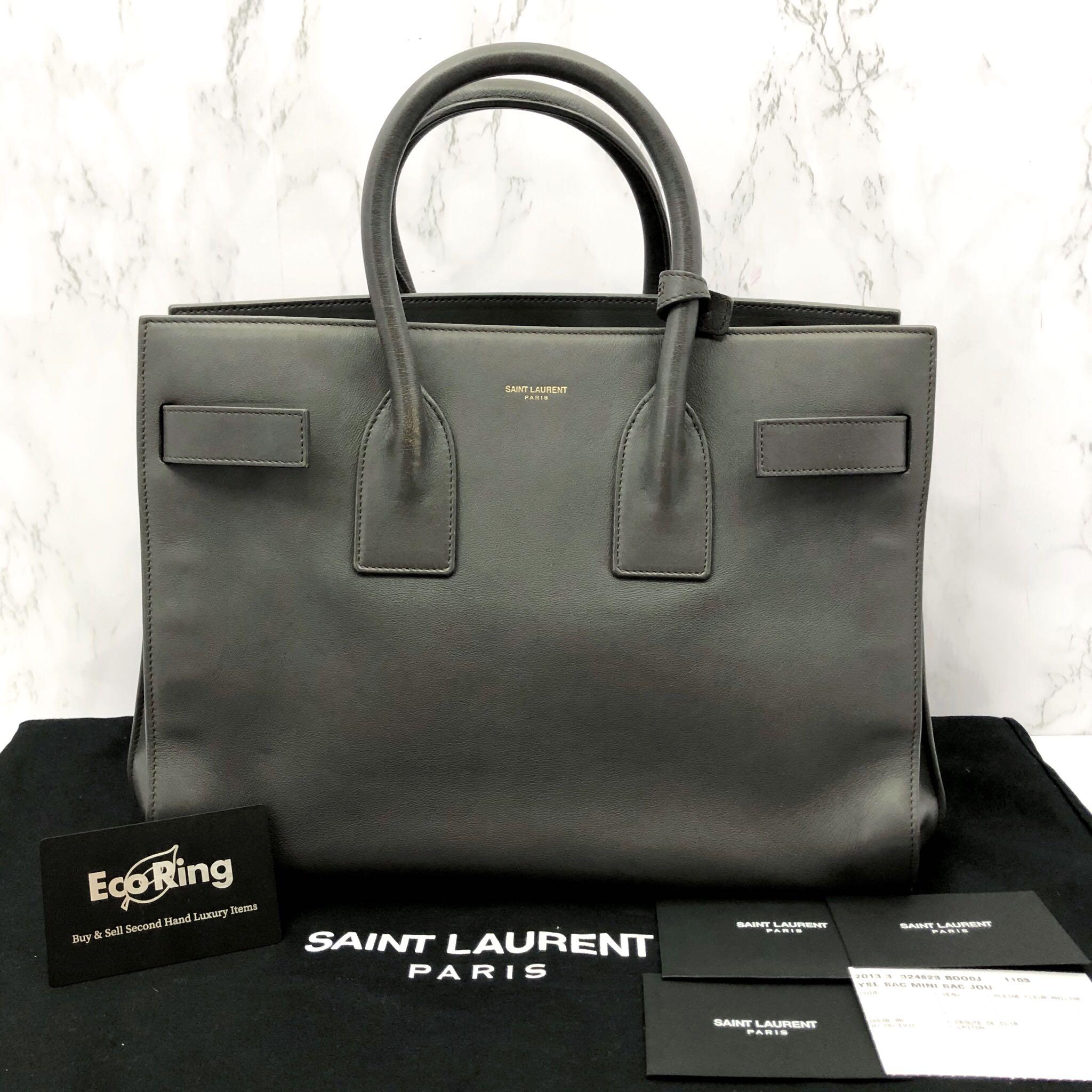 SAINT LAURENT Sac De Jour Large in grey calf, Luxury, Bags & Wallets on  Carousell