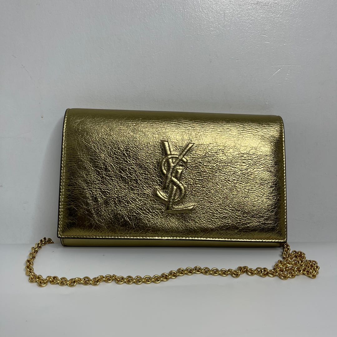 Ysl gold wallet on chain sales