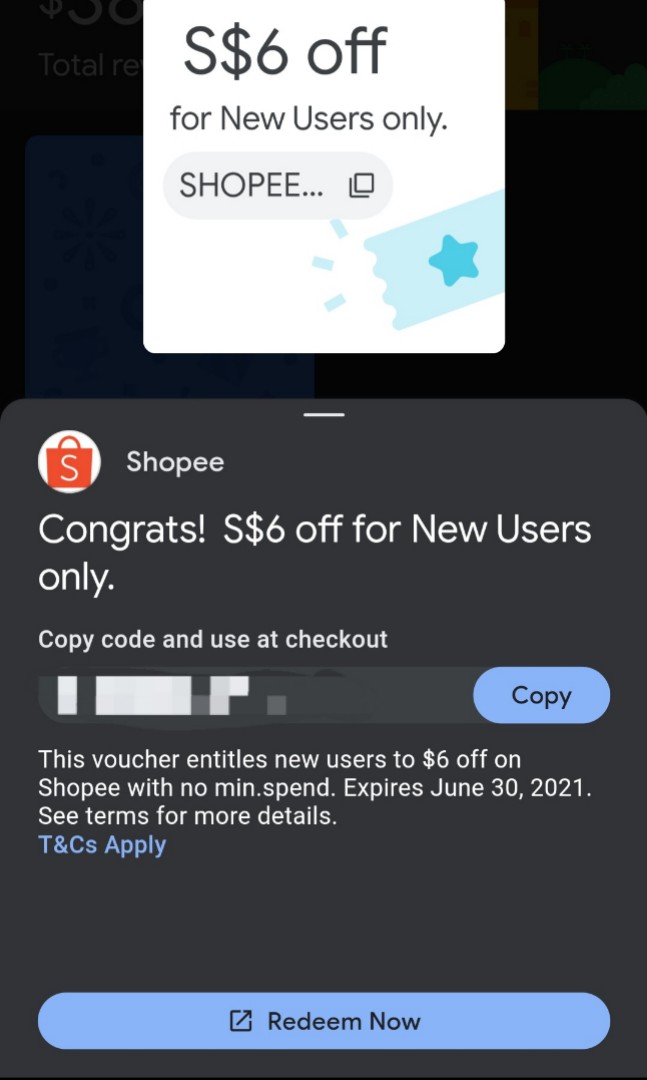 6 off for Shopee new users Voucher code for 0.20