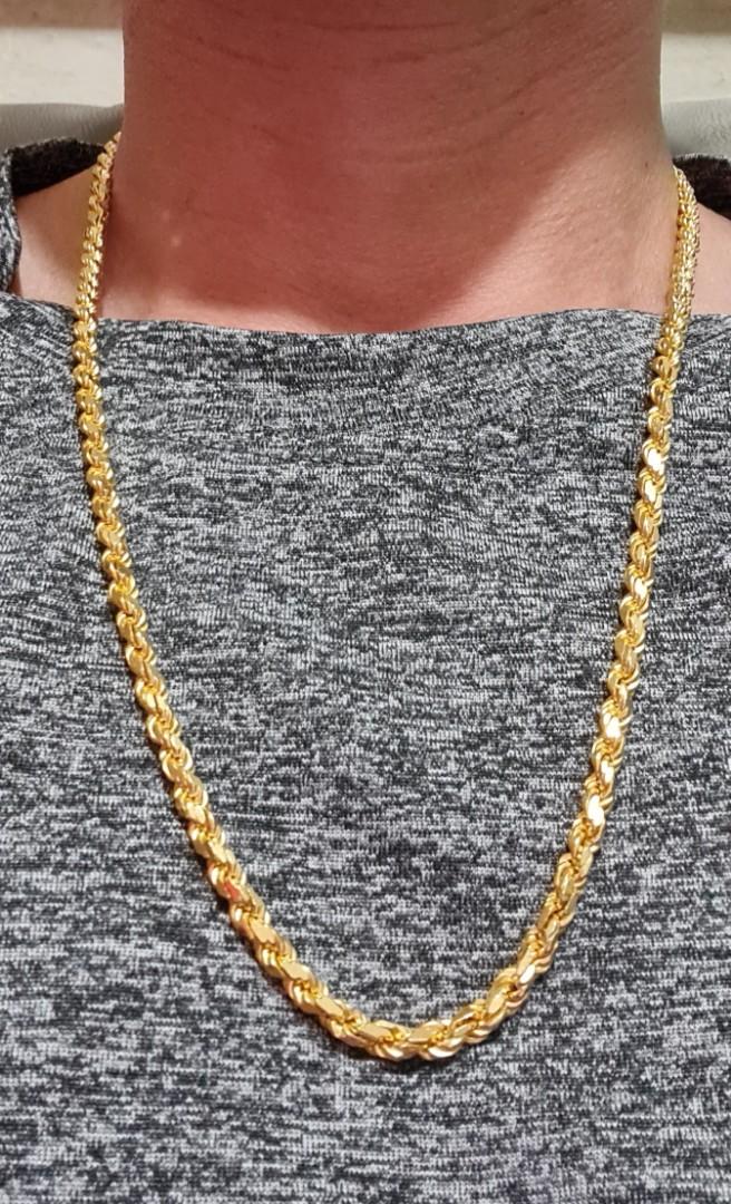916 solid gold rope chain