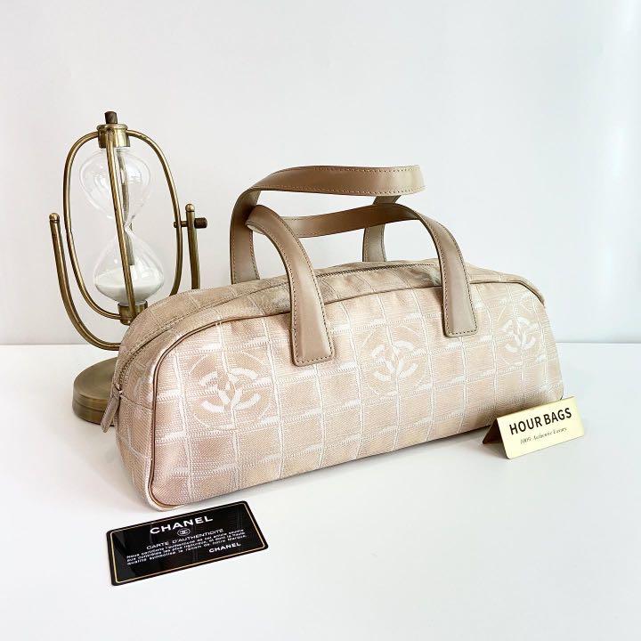 Handbags Chanel Chanel Travel Line Handbag Beige Silver Authentic Chanel Travel Line Canvas Handbag.