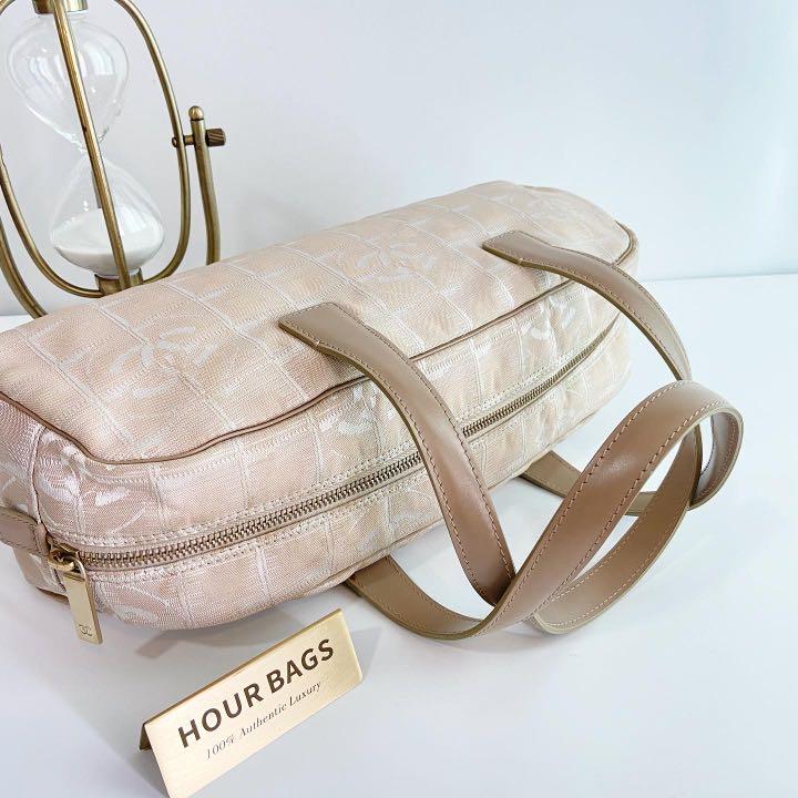 💯% Authentic Chanel Travel line beige/pink bowling bag., Luxury