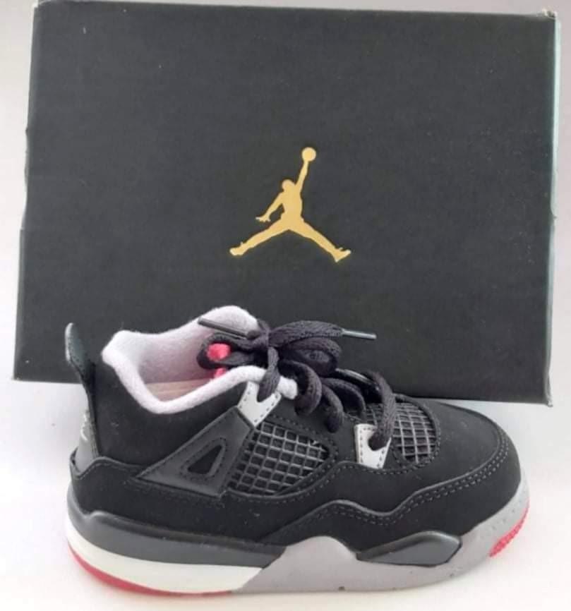 💯 ORIGINAL NIKE AIR JORDAN BRED 4 BABY TODDLER BOY SHOES SIZE 8C (18cm