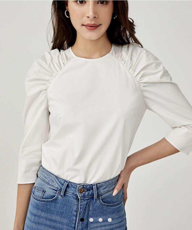 Agnila Puff Sleeve Top, Fesyen Wanita 