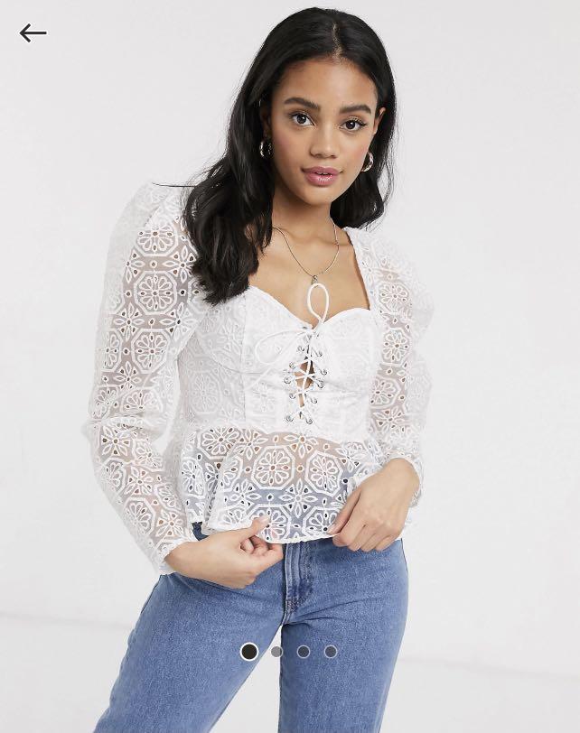Broderie corset top clearance