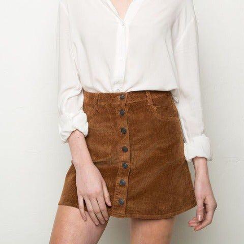 BN Brandy Melville Brown Suede Button up skirt