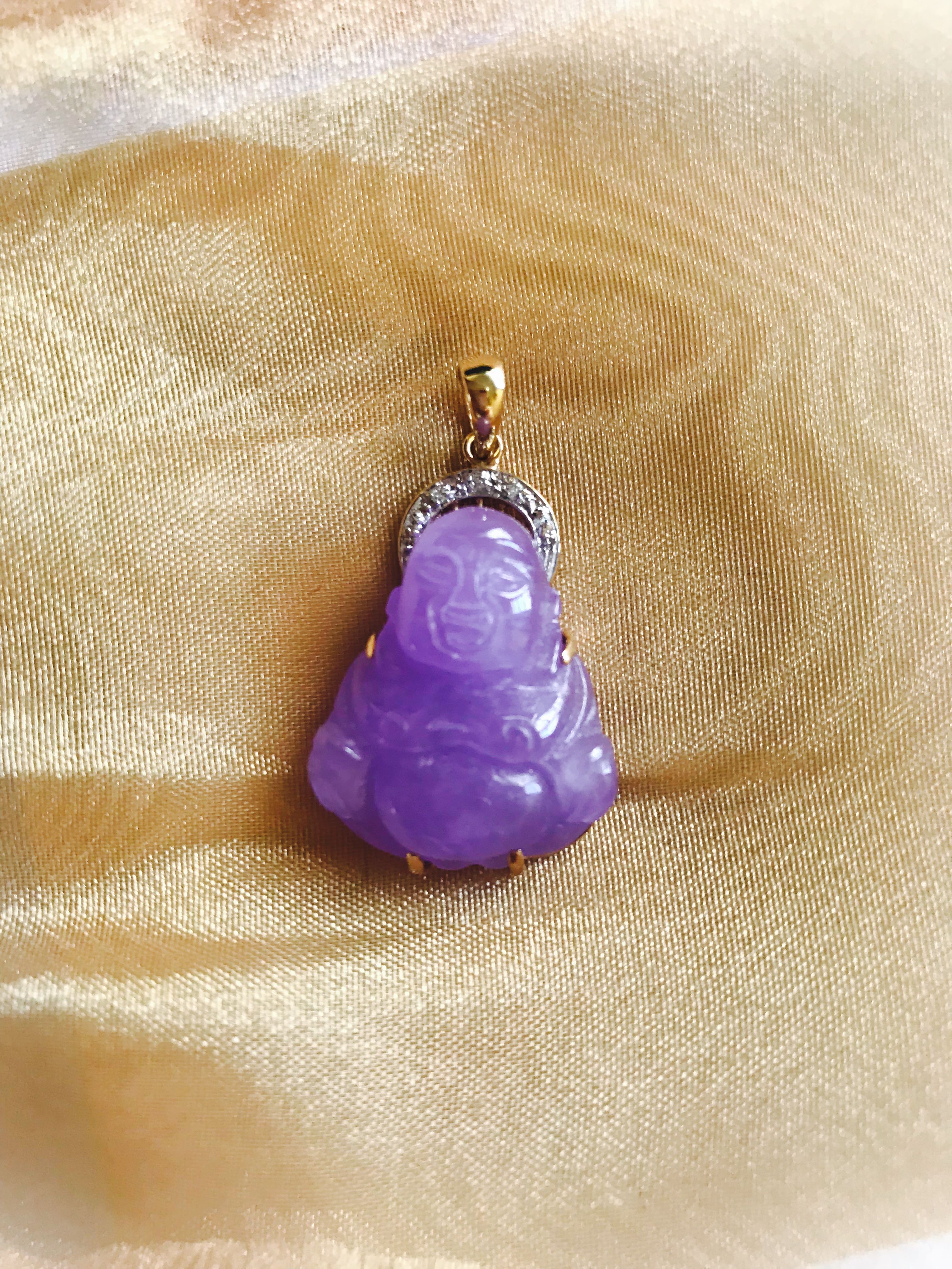 Purple jade buddha pendant outlet