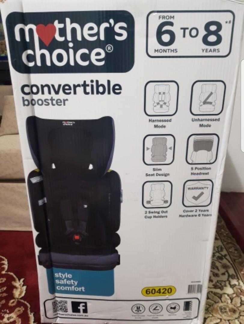 Car seat Morher s Choice Convertible Booster 60420 Babies Kids Going Out Car Seats on Carousell