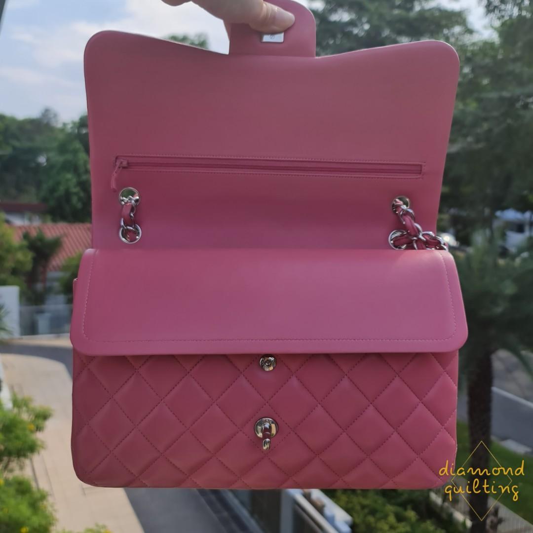 pink classic chanel flap
