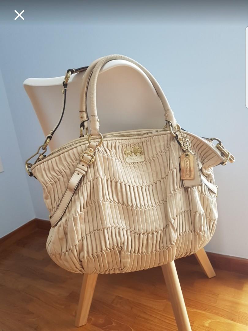 Coach Madison Gathered Leather Sophia Satchel Luxury Bags